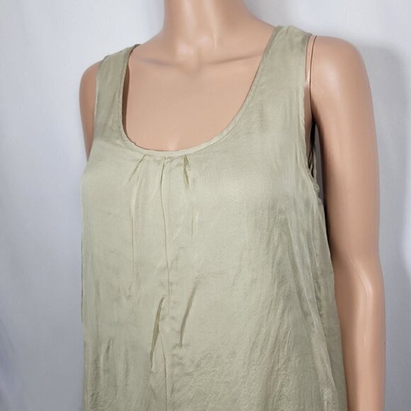 Soft Surroundings Women's Gold Shimmery 100% Silk Boho Tank Tunic Top Size XS - Picture 3 of 10